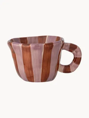 Bloomingville Mini Кружка детская Nini из каменной керамики с ручной росписью, 100 мл, диаметр 8 см, фиалковая с ржаво-красным