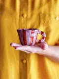 Bloomingville Mini Кружка детская Nini из каменной керамики с ручной росписью, 100 мл, диаметр 8 см, фиалковая с ржаво-красным — фото 2