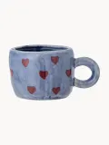 Bloomingville Mini Кружка детская Nini из каменной керамики с ручной росписью, 115 мл, диаметр 7 см, серо-голубая с ржаво-красным — фото 1
