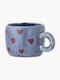 Bloomingville Mini Кружка детская Nini из каменной керамики с ручной росписью, 115 мл, диаметр 7 см, серо-голубая с ржаво-красным — фото 2