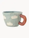 Bloomingville Mini Кружка детская Nini из каменной керамики с ручной росписью, 100 мл, диаметр 8 см, светло-голубая с молочно-белым — фото 2