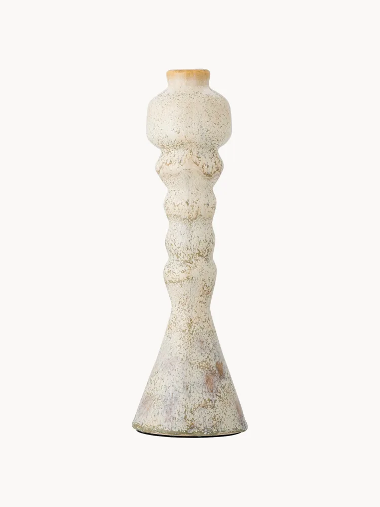 Подсвечник Bloomingville Bancroft из терракоты, Ø 11 × В 33 см, Приглушённый белый