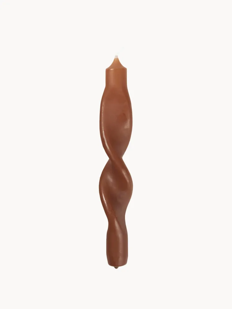 Набор витых свечей Broste Copenhagen Twist коричневый, 2 предмета