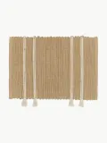 Broste Copenhagen Коврик придверный Ezra из джута с хлопком, с полосами и бахромой, 50х70 см, бежевый с молочно-белым — фото 1