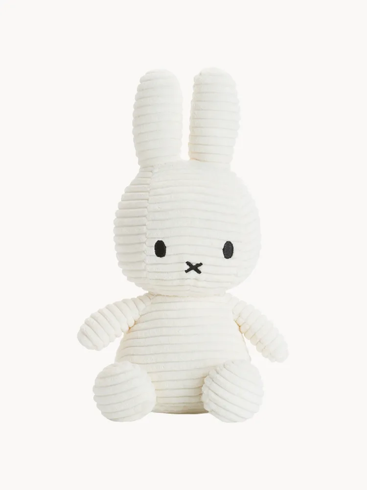 Bon Ton Toys Мягкая игрушка Miffy ручной работы, вельвет, высота 23 см, молочно-белая с чёрным