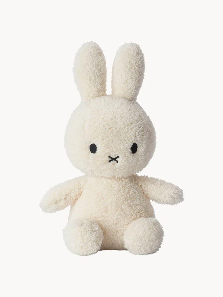 Bon Ton Toys Мягкая игрушка Miffy ручной работы, махровая ткань, высота 23 см, кремово-белая с чёрным