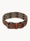 Buddys Dogwear Ошейник для собак Peruvian ручной работы из кожи и хлопка, ширина 4 см, три размера до 48 см, коричневый с бежевым — фото 3