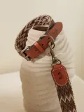Buddys Dogwear Ошейник для собак Peruvian ручной работы из кожи и хлопка, ширина 4 см, три размера до 48 см, коричневый с бежевым — фото 8
