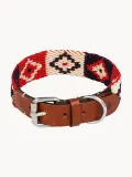 Buddys Dogwear Ошейник для собак Peruvian ручной работы из кожи и хлопка, ширина 4 см, три размера до 48 см, красный с синим — фото 7