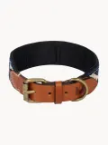 Buddys Dogwear Ошейник для собак Peyote ручной работы из кожи и хлопка, ширина 4 см, три размера до 48 см, синий с жёлтым — фото 2