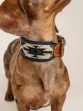 Buddys Dogwear Ошейник для собак Peyote ручной работы из кожи и хлопка, ширина 4 см, три размера до 48 см, синий с жёлтым — фото 5