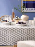 Bungalow Denmark Скатерть Melon из хлопка с ручной печатью, 150х250 см, 6-8 персон (Д 150 × Ш 250 см), Приглушённый белый — фото 3