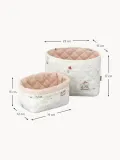 Cam Cam Copenhagen Корзина для хранения Carousel из хлопка, набор 2 шт., 22х17 и 19х15 см, молочно-белый с красным — фото 2