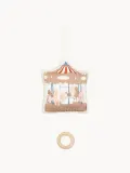 Cam Cam Copenhagen Мобиль музыкальный Carousel на кроватку и коляску из хлопка с вышивкой, 16 x 24 см, молочно-белый — фото 1
