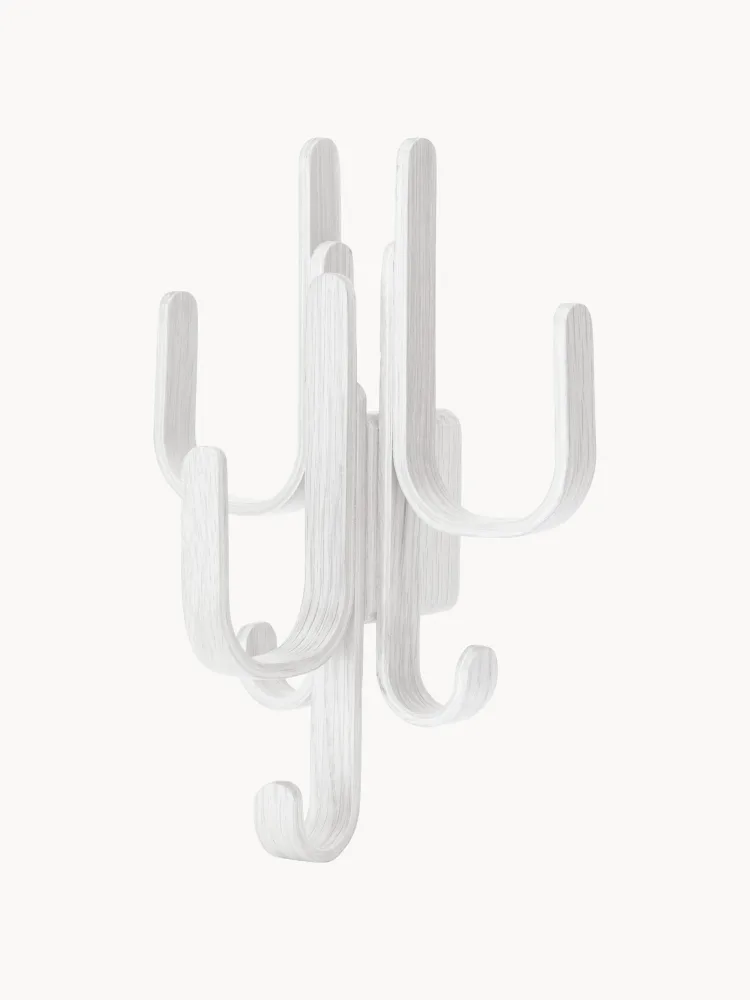 Cooee Design Вешалка настенная Woody Hook на три крючка из дуба ручной работы, 18х29 см, белая