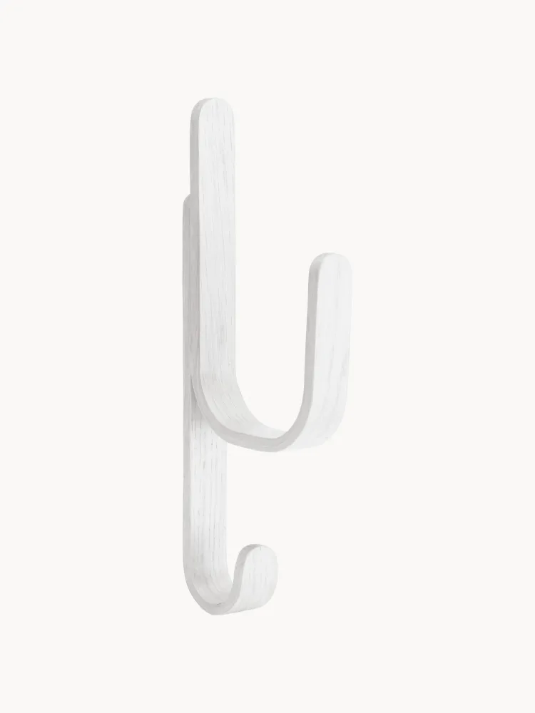 Cooee Design Крючок настенный Woody Hook из дуба ручной работы для одежды и полотенец, 3х23 см, белый