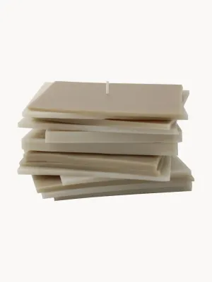Свеча Cerabella Laminats ручной работы, Ш 13 × В 9 см, Светлый бежевый