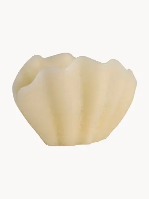 Свеча Cerabella Shell ручной работы, Ш 28 × В 18 см, Кремово-белый