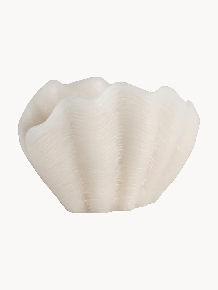Свеча Cerabella Shell ручной работы, Ш 28 × В 18 см, Белый