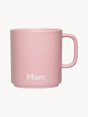 Design Letters Кружка Favourite с надписью «Mom», Ø 11 × В 9 см, 250 мл, Светлый розовый