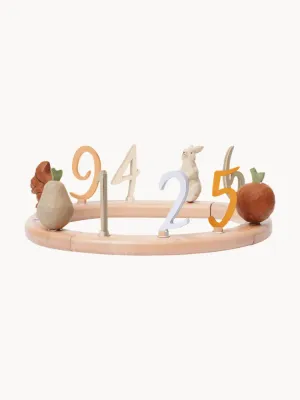Ferm Living Kids Интерьерное украшение Loopi на день рождения с фигурками зверей и цифрами, дерево и алюминий, диаметр 30 см