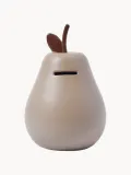Ferm Living Kids Копилка детская Pear в виде груши из глазурованной каменной керамики, 12 х 19 см, серо-бежевая с коричневым — фото 1