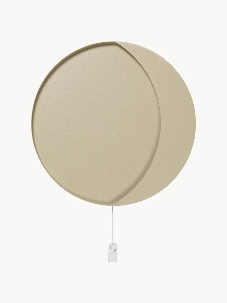 Ferm Living Kids Настенный светильник Neba светодиодный с диммером в форме полумесяца, металл, диаметр 46 см, бежевый