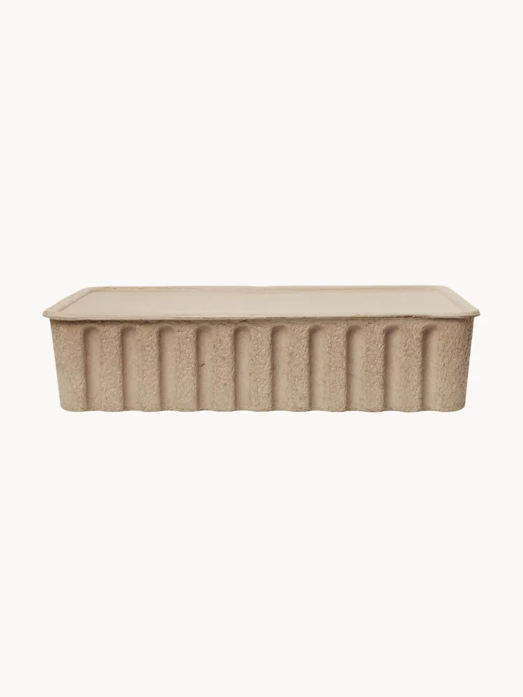 Ferm Living Коробка для хранения Pulp круглая с крышкой, Ш 65 × Г 42 см, Бежевый