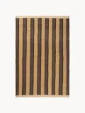 Ferm Living Ковер Ives ручного плетения для дома и улицы в полоску, 80х140 см, тёмно-коричневый со светло-коричневым — фото 1
