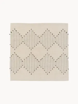 Gallery Direct Комплект хлопковых салфеток под приборы Diamond Weave, 4 шт, 45x35 см, светло-бежевый/чёрный