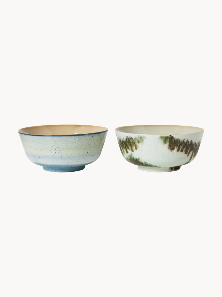 Hkliving Набор мисочек 70's ручной работы, 2 предмета
