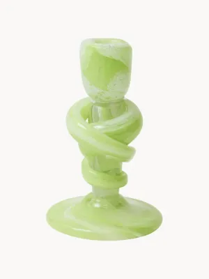 Подсвечник HKLIVING Knotted из зелёного стекла