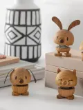 Hoptimist Статуэтка Fuzzle из дуба, 5,5 × 4,8 × 6,3 см, Светлое дерево натуральное — фото 3