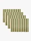 House Doctor Комплект плетёных салфеток под приборы из бамбука и хлопка Rayas, 4 шт, 46x35 см, светло-бежевый/тёмно-зелёный — фото 4