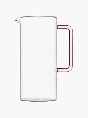 Кувшин Ichendorf Tube из боросиликатного стекла, 1,2 л, розовая ручка