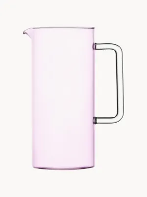 Кувшин Ichendorf Tube из боросиликатного стекла с розовой ручкой, 1,2 л