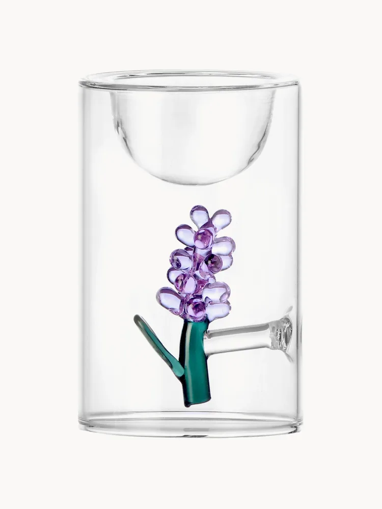 Ichendorf Рюмка для яйца Botanica ручной работы, прозрачный, лавандовый, петроль