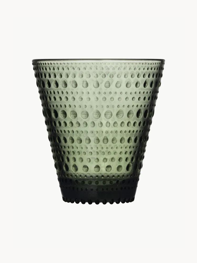 Iittala Набор стаканов Kastehelmi из стекла, 2 шт., 300 мл, тёмно-зелёные