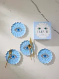 Jonathan Adler Набор тарелок десертных Fleur из фарфора, 4 предмета — фото 6