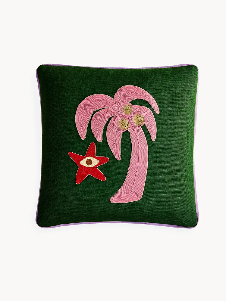 Jonathan Adler Подушка декоративная Playa, Ш 41 × Д 41 см, Зелёный