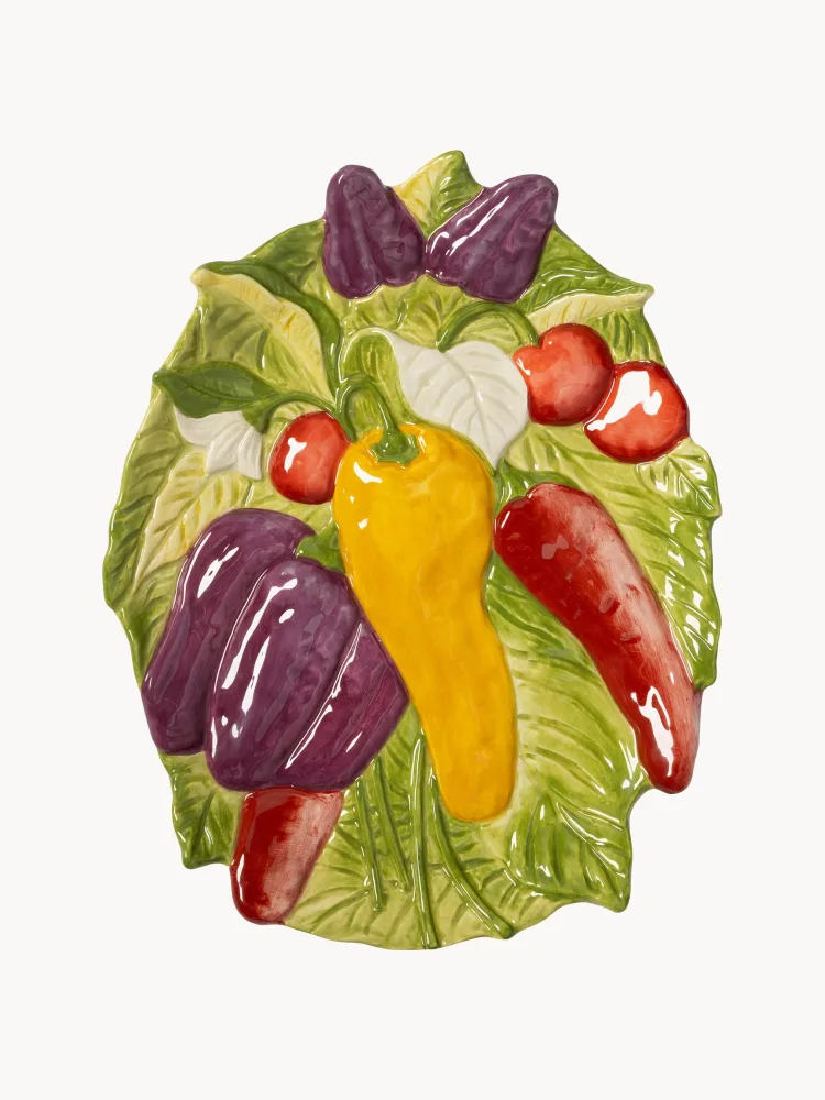 &klevering Блюдо для подачи Legume с ручной росписью, зелёное, 28х22 см