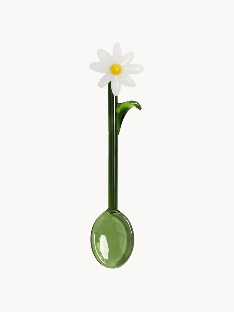 &klevering Набор ложек Flora из боросиликатного стекла, 2 предмета, Д 14 см, Тёмный зелёный
