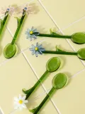 &klevering Набор ложек Flora из боросиликатного стекла, 2 предмета, Тёмный зелёный — фото 2