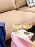 &klevering Бокал для шампанского Twirl из боросиликатного стекла, 2 шт. в наборе, тёмно-зелёный — фото 2