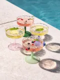&klevering Бокал для шампанского Twirl из боросиликатного стекла, 2 шт. в наборе, тёмно-зелёный — фото 3