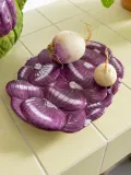 &klevering Блюдо для подачи Legume с ручной росписью, сливовое, 28х22 см — фото 2