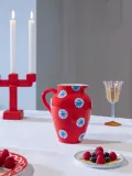 Кувшин &klevering Festivo с ручной росписью, 1,5 л, красно-сине-белый — фото 2
