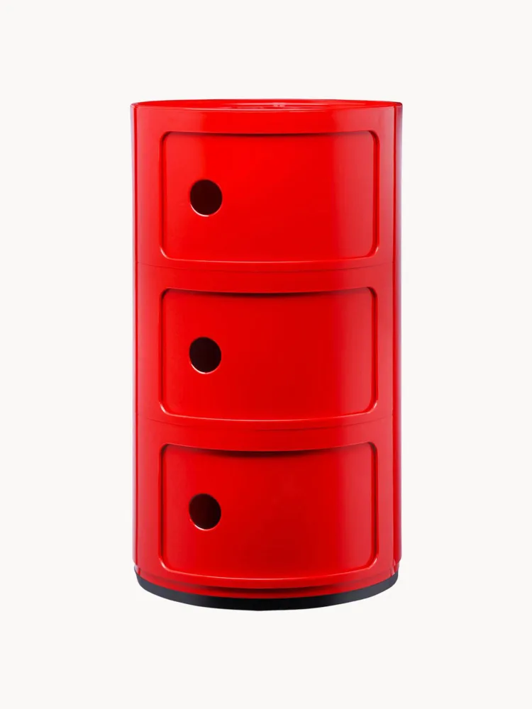 Kartell Столик приставной Componibili, 3 модуля, Ø 32 × В 58 см, Коралловый