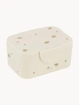 Konges Sløjd Контейнер для еды детский Lemon из пищевого силикона с крышкой, 17х13х8 см, кремово-белый с лимонным