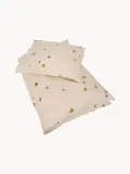 Konges Sløjd Комплект постельного белья детский Lemon из хлопка, 70 х 100 см с наволочкой 40 х 45 см, светло-бежевый с горчичным — фото 4